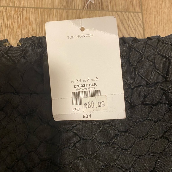 Topshop Black Snakeskin Asymmetrical Wrap Skirt - Picture 4 of 5